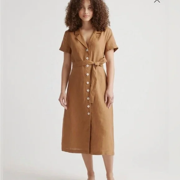 Quince Brown Button-Down Dress - Picture 1 of 8